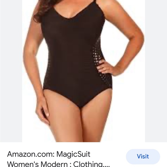 SIMON CHANG Women’s black miracle slimming 1 pc swimsuit. Size 10/12 - Picture 4 of 6